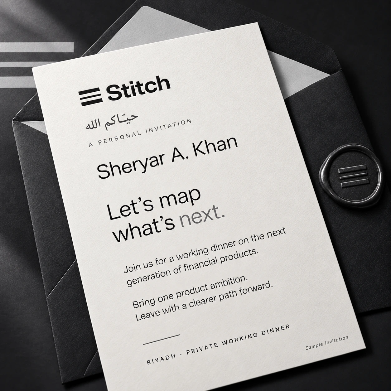 A personal invitation. Proposed Stitch experience visualization.
