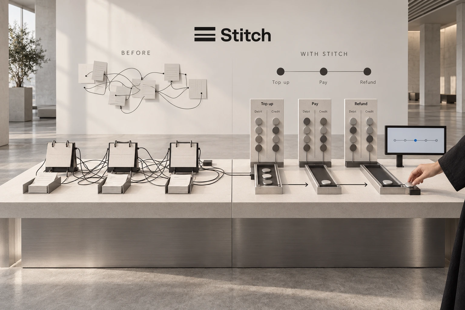 Follow One Riyal. Proposed Stitch experience visualization.